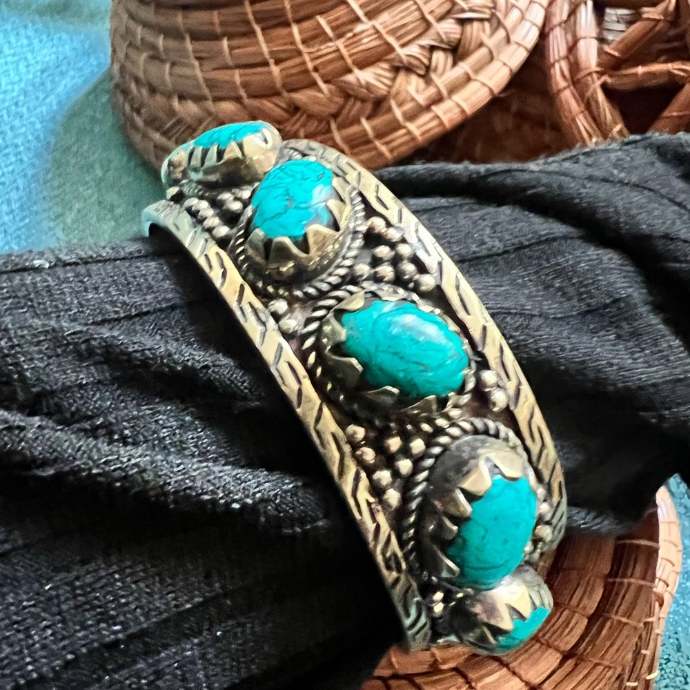 Turquoise chunky bracelet morrocan